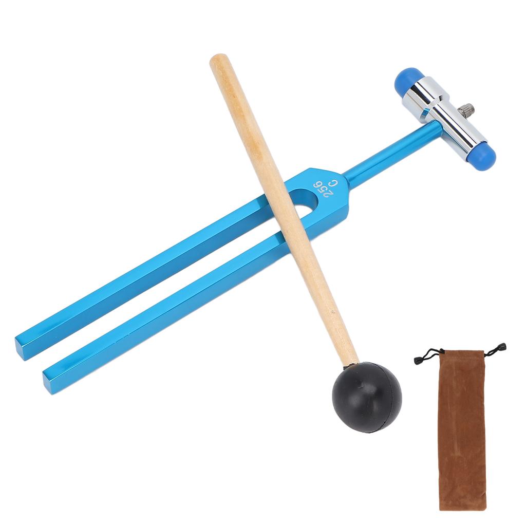 256C Tuning Fork Aluminum Alloy Stress Relieve Resonant Tuning Virbration Fork with Hammer Storage