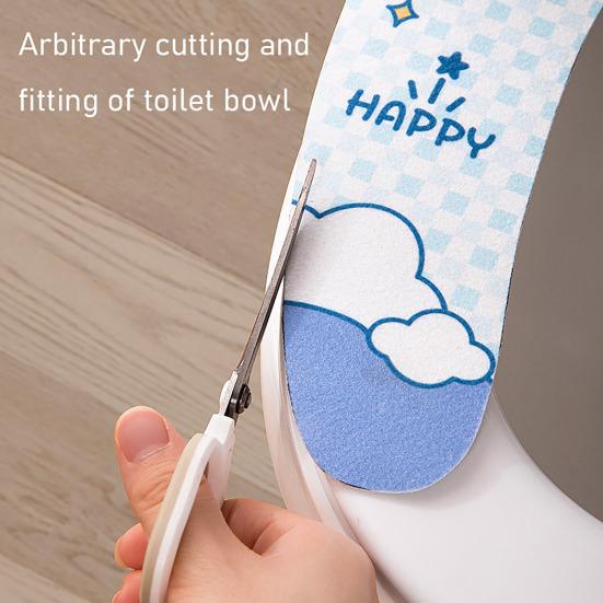 Toilet Seat Cartoon Pattern Non-Slip Waterproof Toilet Seat Pad Easy To Clean Reusable Hygienic Waterproof Toilet Seat Protector