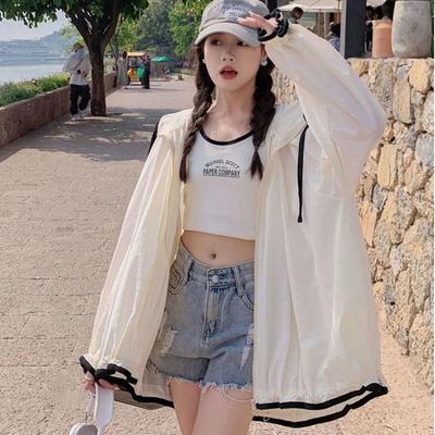 Moda Sudadera Protector Solar Abrigo Mujer Verano Manga Larga Fina Transpirable Chaqueta Femenina Streetwear Coreano Ropa Protectora del Sol