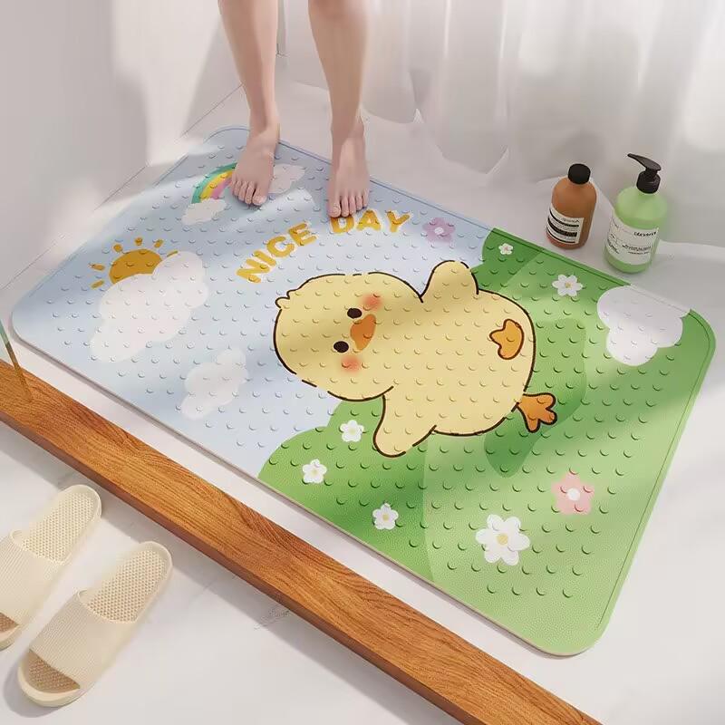 Non-Slip Cartoon Bathroom Mat - Waterproof Bath, Shower, & Toilet Floor Pad