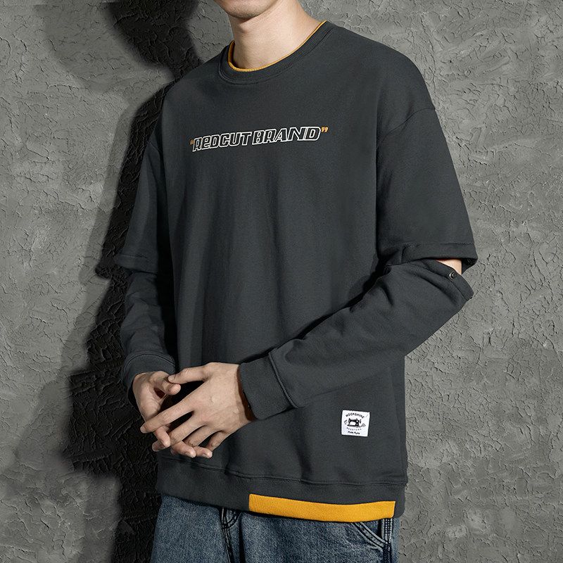 Wassup Fashion Brand Cartoon Smiley Face Fleece-lined round Neck Hoodie Boys Spring, Autumn and Winter All-Matching Couple Pullover Top Heavy