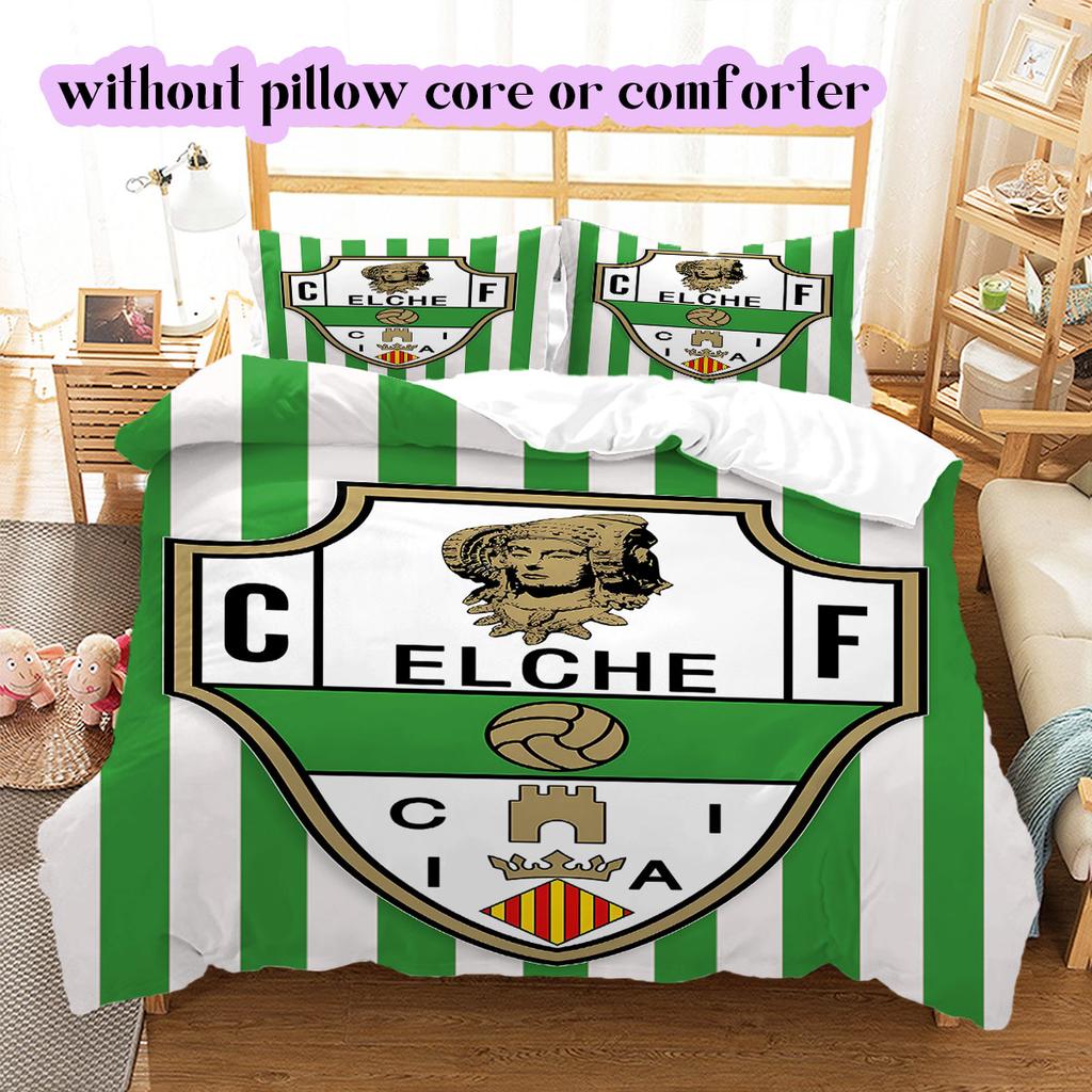 Elche CF Voetbal Patroon Beddengoed, Dekbed Set Dekbedovertrek Kussensloop Huis Verjaardagscadeau (1*dekbedovertrek+2*kussensloop, zonder vulling)