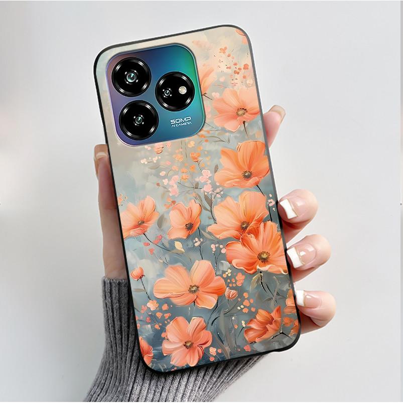 Case For ZTE Blade V60 Design 4G/Blade V60 Vita/Nubia V60 Design/Axon 60 Lite Soft Silicone Black Cover Cute Flower Cartoon Case