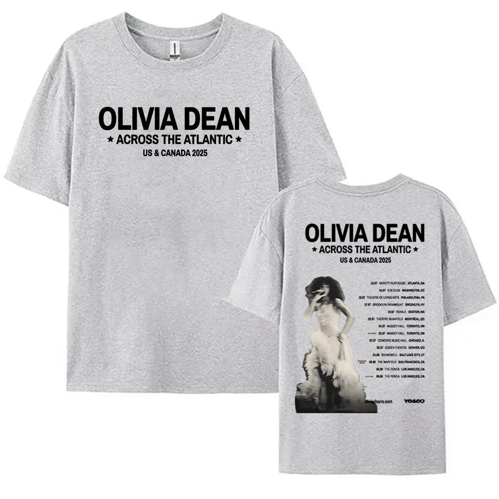 Across The Atlantic US & Canada Tour 2025 T-shirt Olivia Dean Graphic Printing Tshirts  Plus Size Streetwear Cotton Top Hip Hop