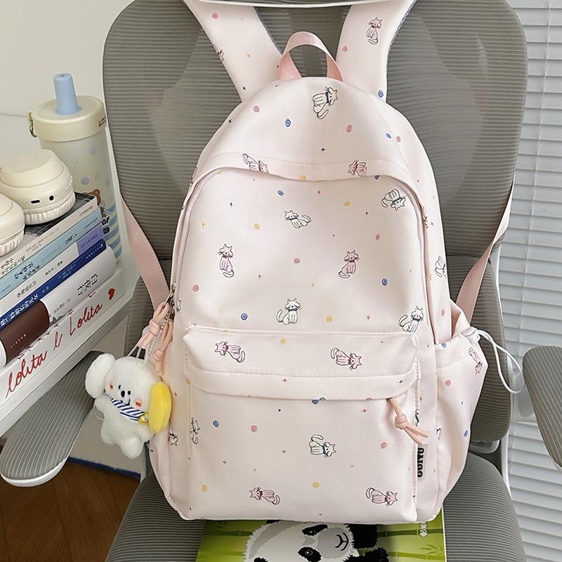 Schoolbag Small Fresh Sweet Soft Girl Backpack Large Capacity Lightweight Weight Casual Backpack Cartoon Cute Schoolbag Schoolgirl