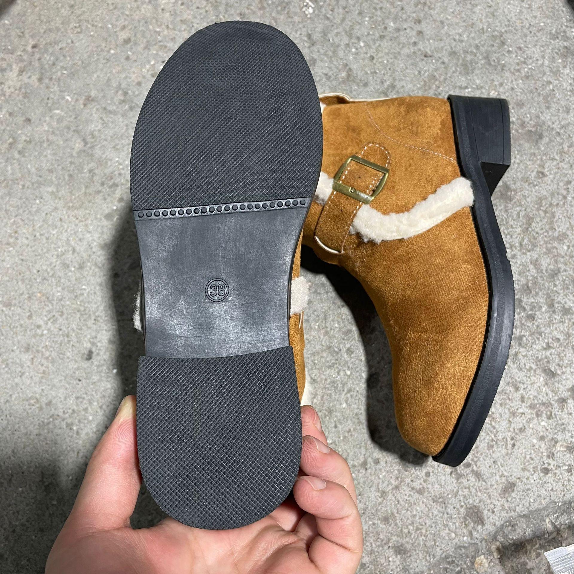 Осенне-зимние женские хлопковые ботинки больших размеров на толстой подошве — фото 8