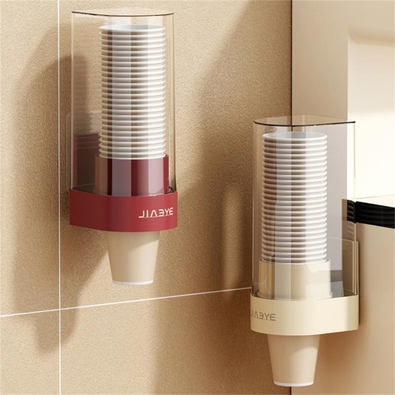 Space Saving Sturdy Paper Cup Organizers Wall Mount Rack With Secure Storage For Multiple Cup Sizes