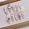 Handmade Long Press-On Nails With Pink Mermaid Tail Design Full Cover False Women Girls
