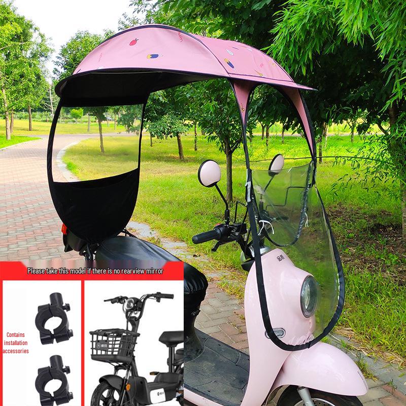 Electric Vehicle Sunshade & Rainproof Canopy for Bicycles and Motorcycles