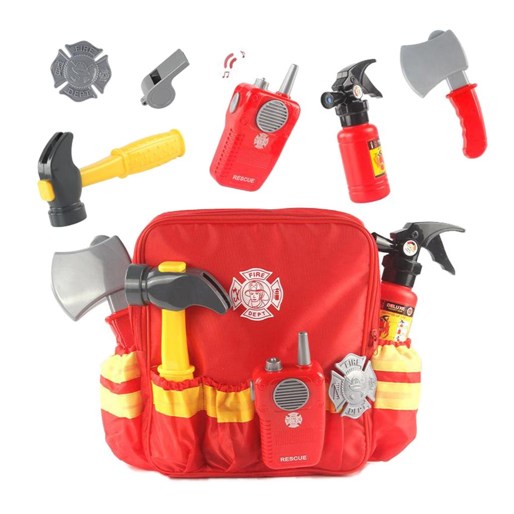 toy children kids Fireman Costume Pretend Play Dress-up Set Suit for 140cm