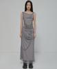 Peulleeoeob Draped Mesh Layered Long Skirt (Fl-264_Gray)