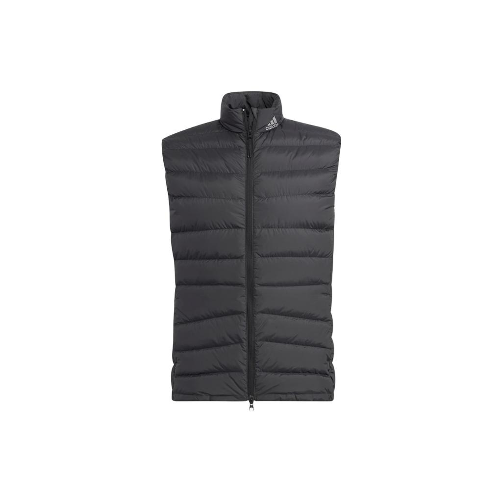 Adidas Ess Down Vest With Solid Color Print Logo And Zippered Stand-Up Collar Men Vests Black HG5768