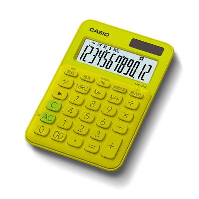 Casio Colorful Calculator Lime Green 12 Digit Mini Just Type MW-C20C-YG-N