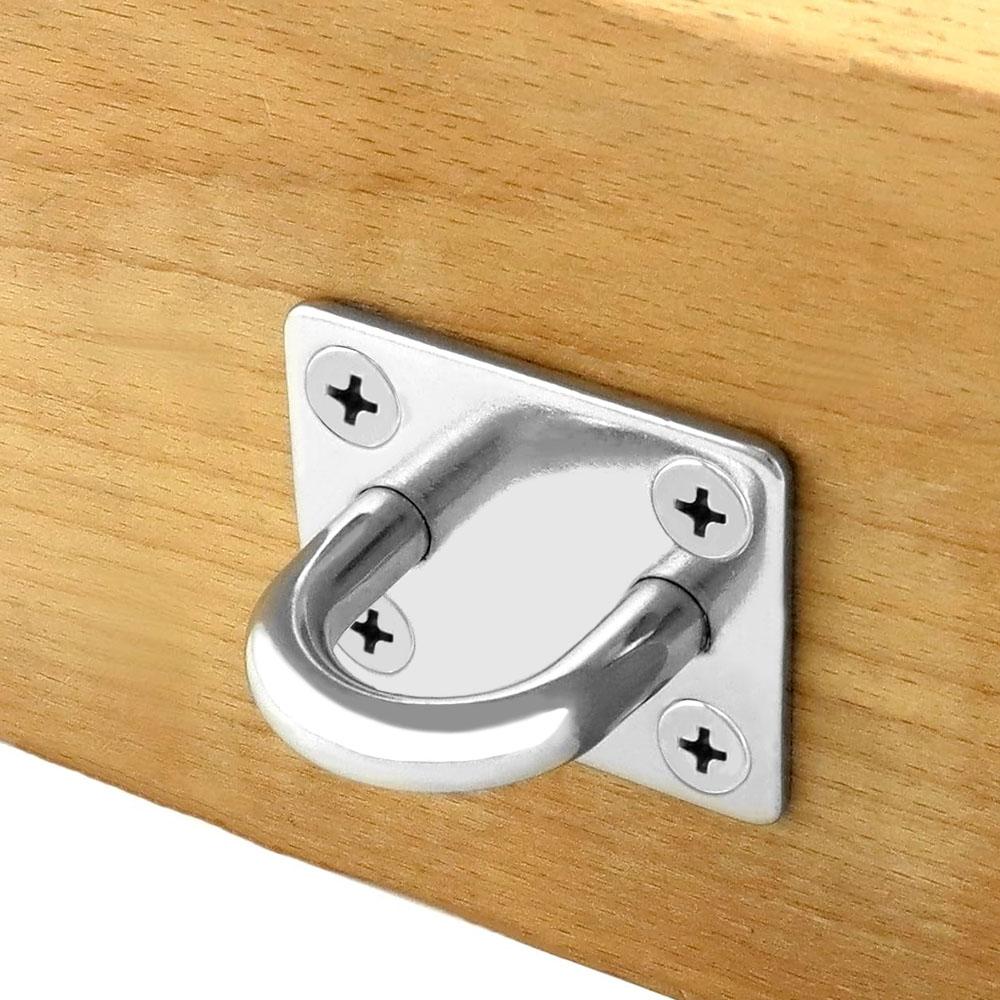 1-10PCS Wall Mounting Hook Pad Eye Plates Marine Hardware Multifunctional Wall Mount Hooks for Exercise Resistance Bands Swing