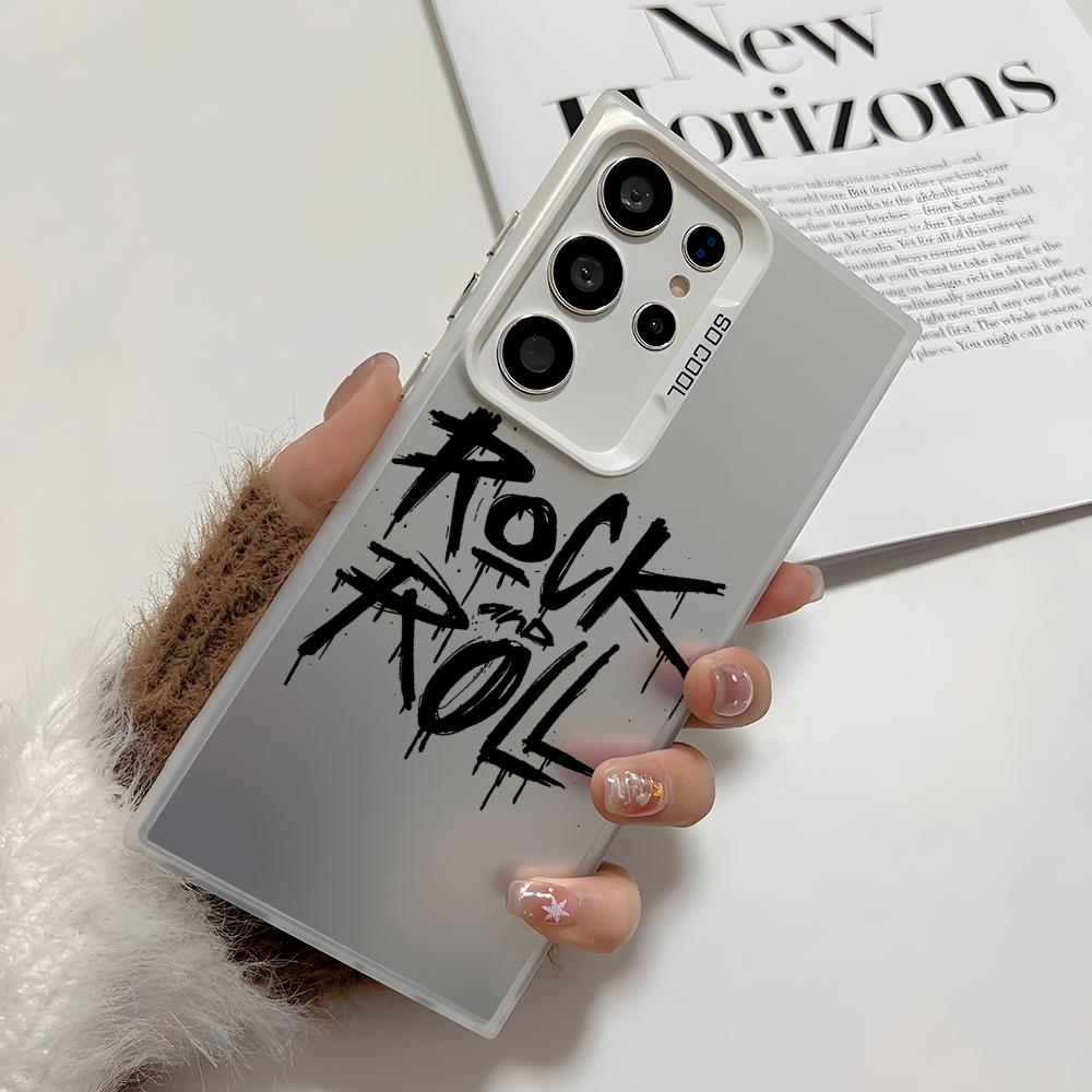 Coole Rock Roll Musik Handyhülle Für Samsung Galaxy S25 Edge S24 S23 S22 S21 S20 Ultra Funda Silikon Silberne Hülle
