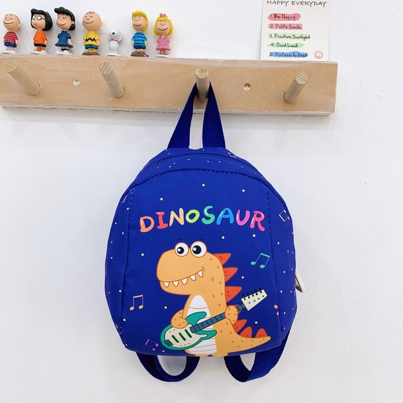 

Adorable Kindergarten Stylish Backpack Kid Trendy Minimalist Functional Design Blue Yellow Dino