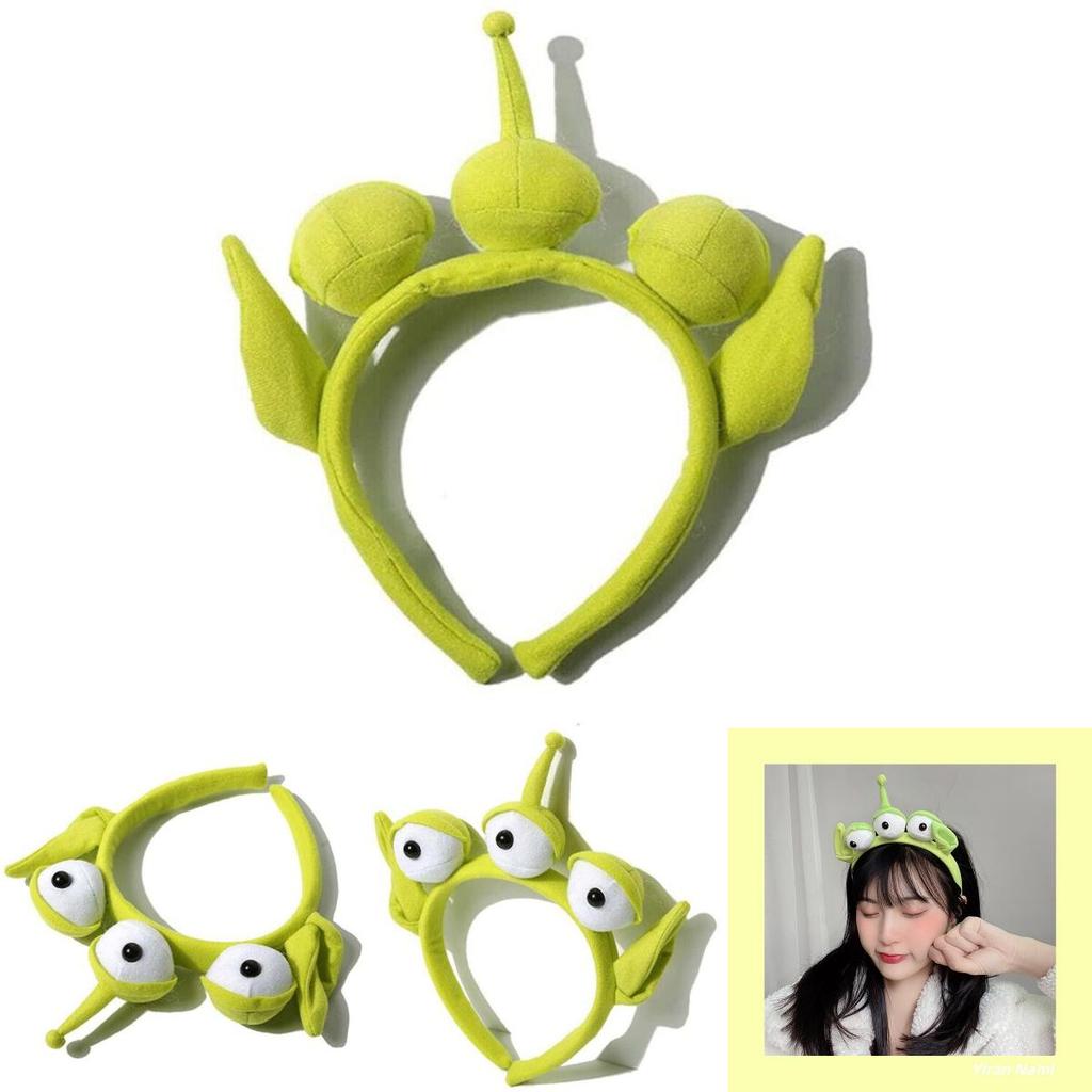 Simpatico Cerchietto Peluche Mostro Alieno Verde Per Cosplay E Feste