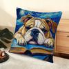 Catoon Starry Sky Dog Cushion Cover Soft Short Plush Pillow Cover Smooth Cozy Texture Aesthetic Cushion Case Home Decor