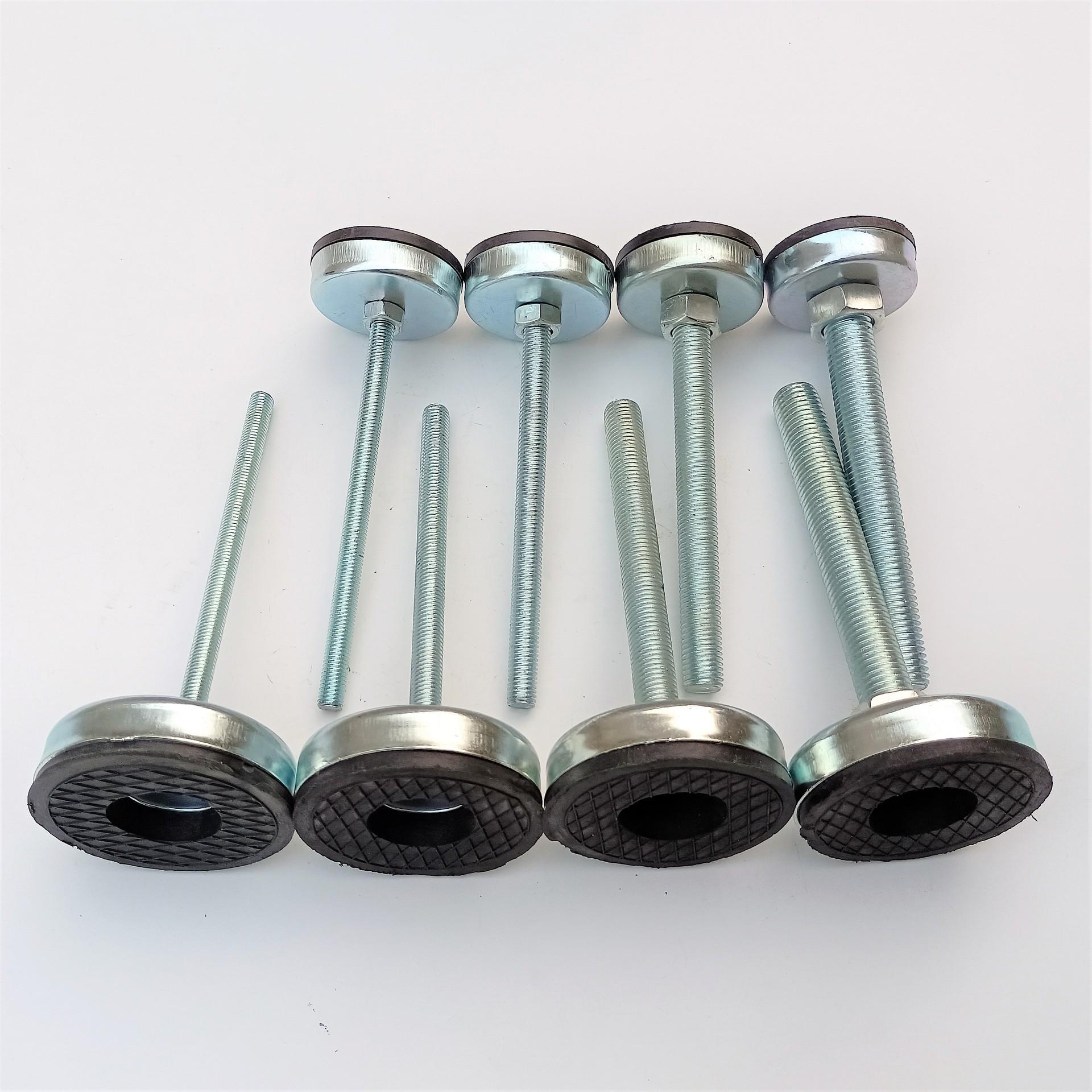 

Heavy Duty, Medium Duty, and Adjustable Wheel Screws with Foot Pad and Cup options. Rubber Pad Base 60 Screw (10*150)mm(192g)