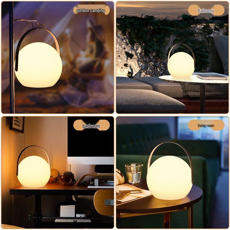 European-Style LED Table Lamp: Egg-Shaped Remote Control Bedside Night Light with USB Charging for Bedroom Ambiance