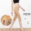 Women's High-Waist Plus-Size Warm Leggings - Flesh Color, Thickened, Slimming, Velvet, Seven-Point Length.