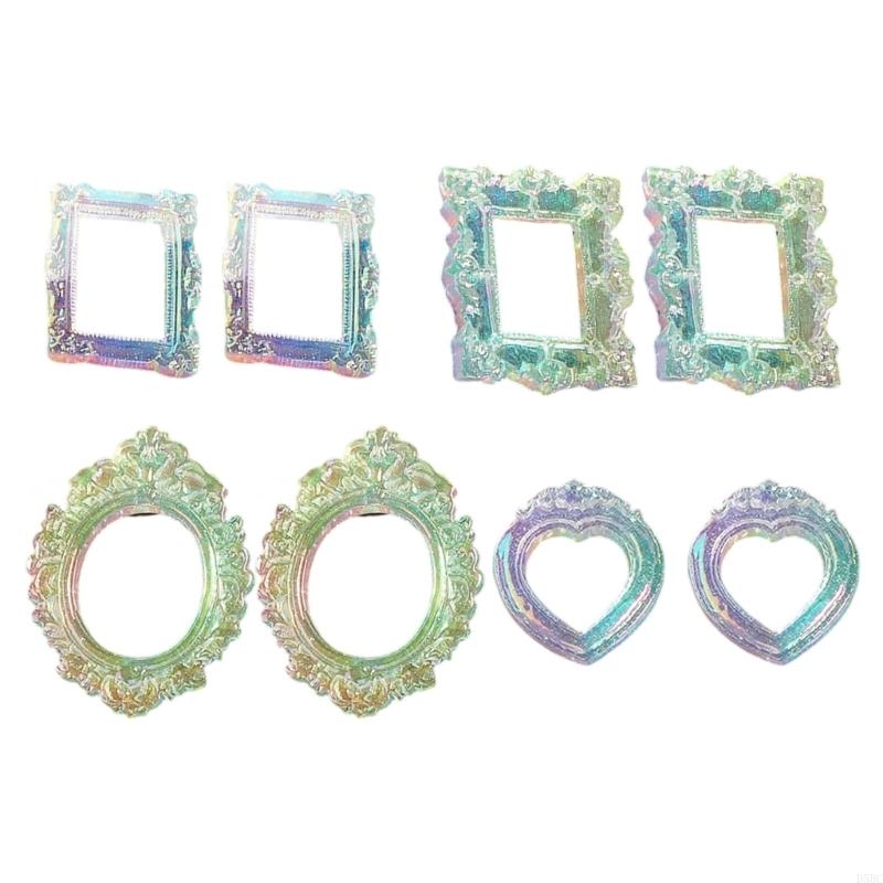  8PCS Artistic Baroquely Styles Decorative Photo Frame Figure for Photography Backdrop Decors Jewelry Making Accessories