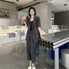 Plus Size Korean Style Women's Summer Suit: Thin Casual Jacket with Nine-Point Pants