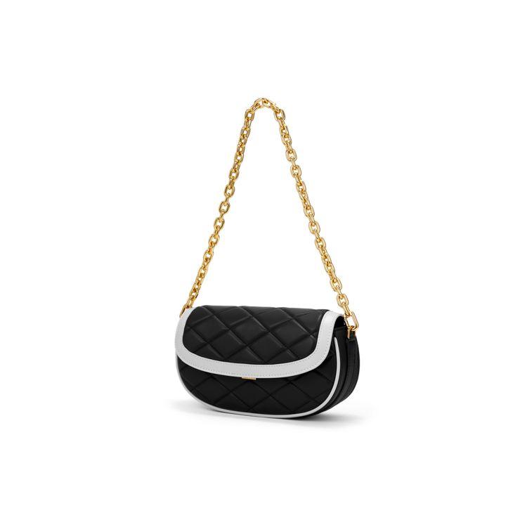 Charles & Keith Quilted Chain Wide Shoulder Strap PU Underarm Shoulder Bag Women shoulder bag White CK2-20271032