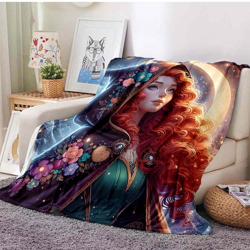 Various Styles and Sizes Cartoon Princess Brave Printed Blanket Bedroom Living Room Sofa Study Kids Room Decor Blanket Potdemiel
