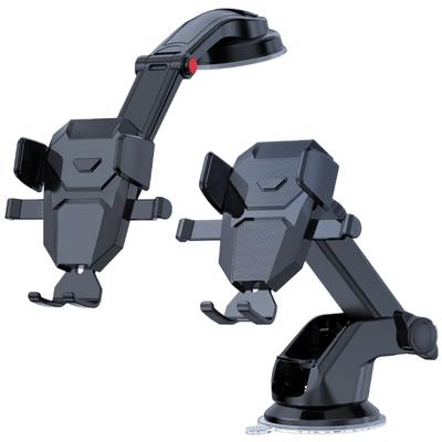 Adjustable Car Phone Holder Cellphone Holder Dashboard Mount Auto Lock Stand Suction Cup Cradle for 4-7inch Phone