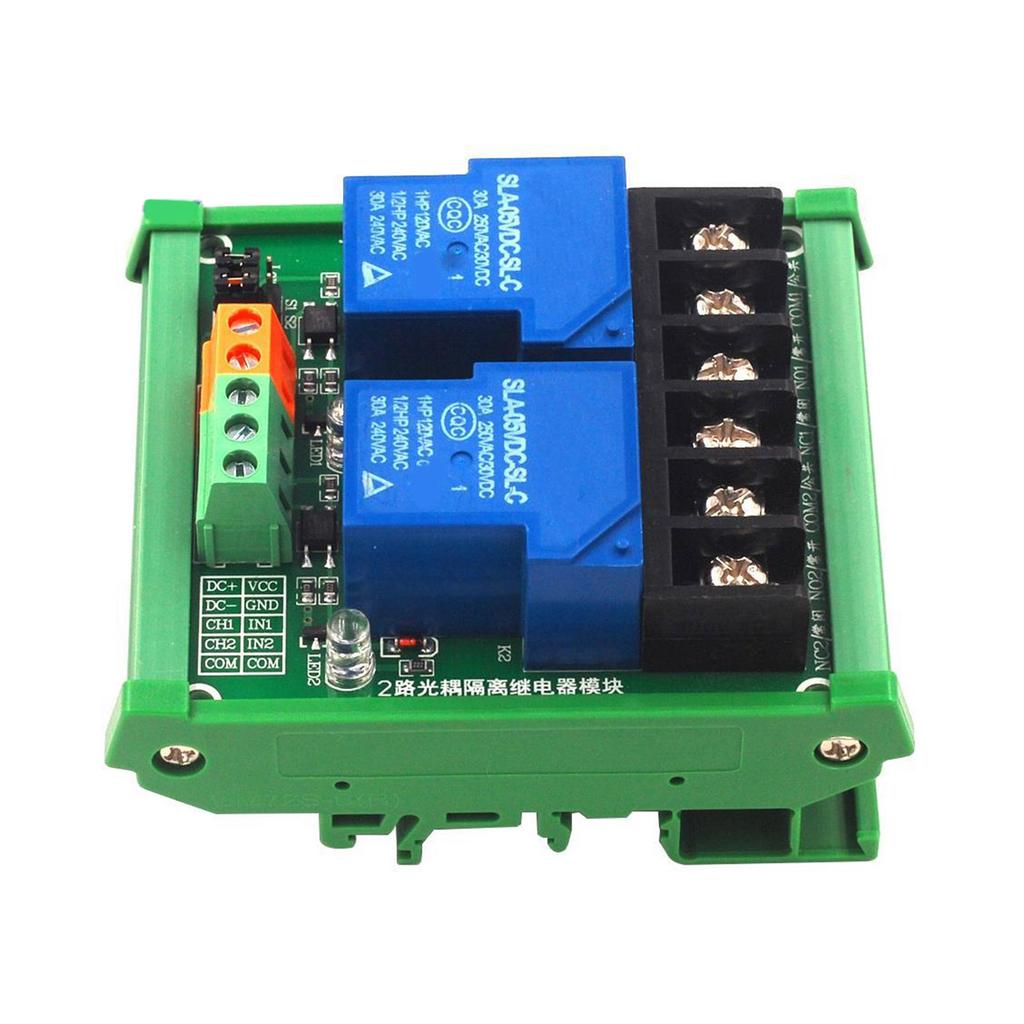 30A Double  Channel Relays Module High Low Level Triggers Upgrades for PLC Automation Equipment & Industrial Control system 