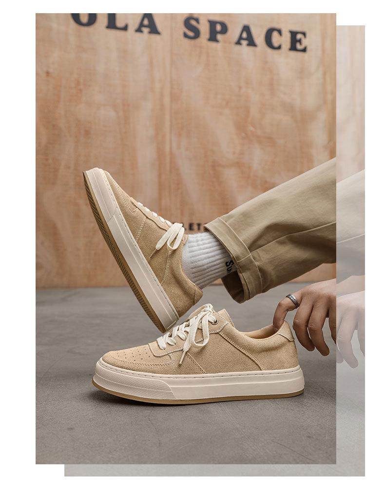 2024 New Design Men's Thick-Soled Cow Suede Casual Sneakers – Trendy & Versatile Fashion