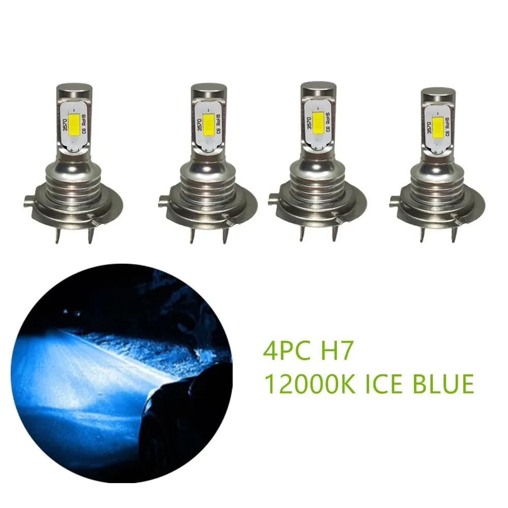 

4 шт. H7 светодиодные лампы для фар дальнего и ближнего света 3000K 6000K супер белые фары автомобильные противотуманные фары авто DRL 3570 CSP чипы 12 В 24 В 80 Вт