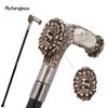 Silver Resin Deer Tree Root Head Walking Cane Fashion Decorative Steel Stick Gentleman Elegant Cosplay Cane Knob Crosier 94cm