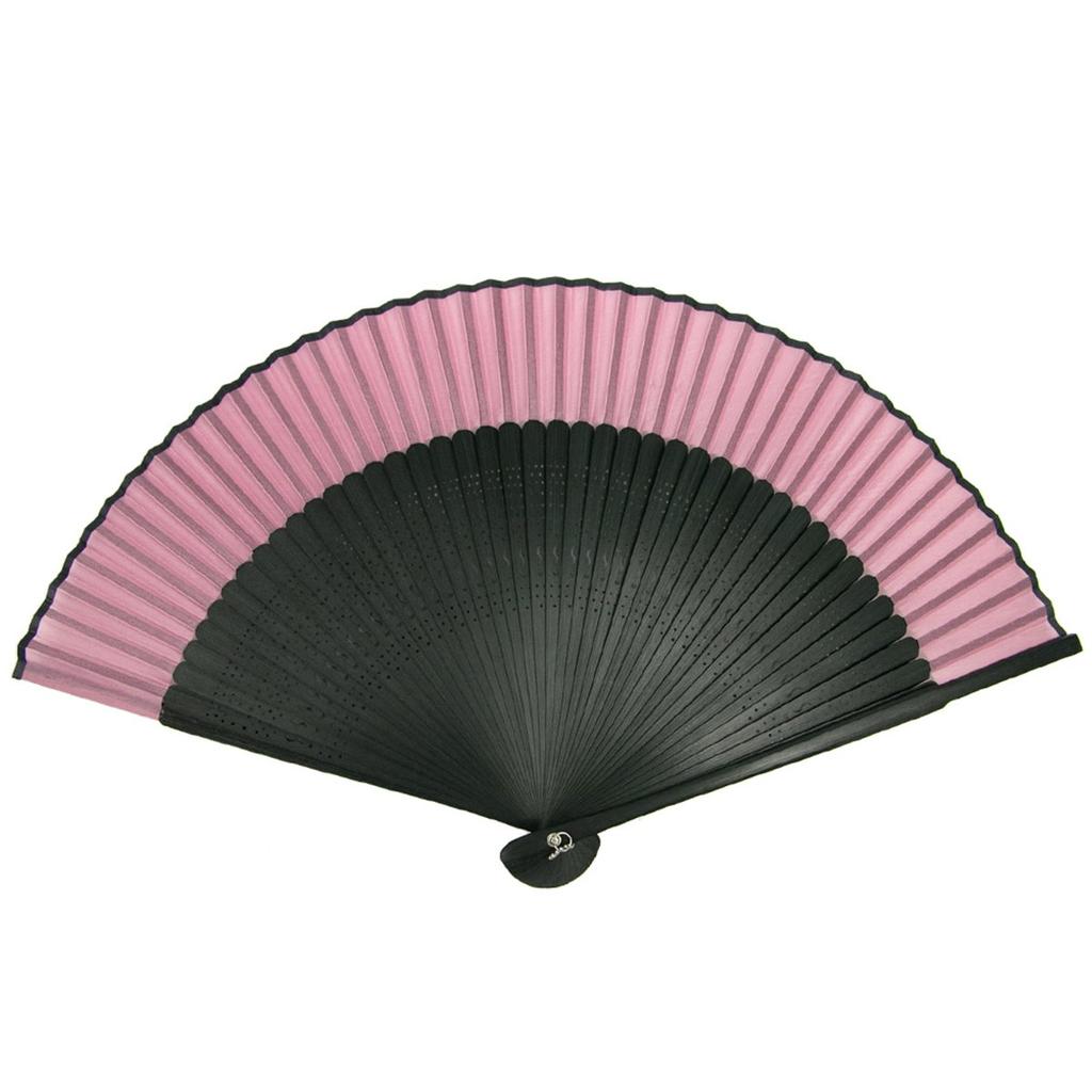 Folding pure black set fan for men bone [KYOETSU] [Kyoetsu] fan, silk, plain, bone, 2-piece (fan, bag) (black 2)