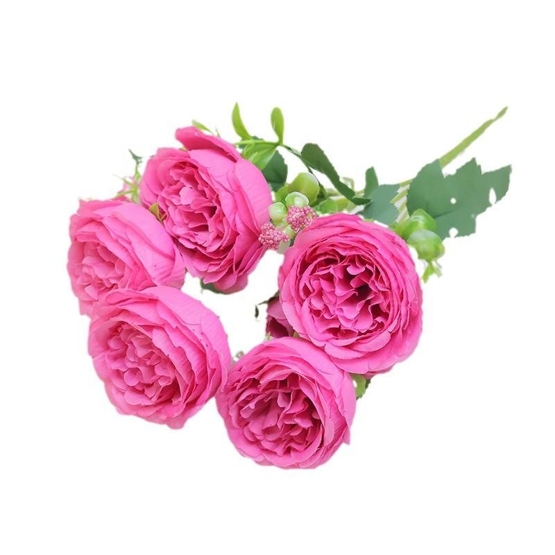 Artificial Peony Bouquet Home Decor Table Centerpiece Wedding Floral Arrangement Silk Flower Set