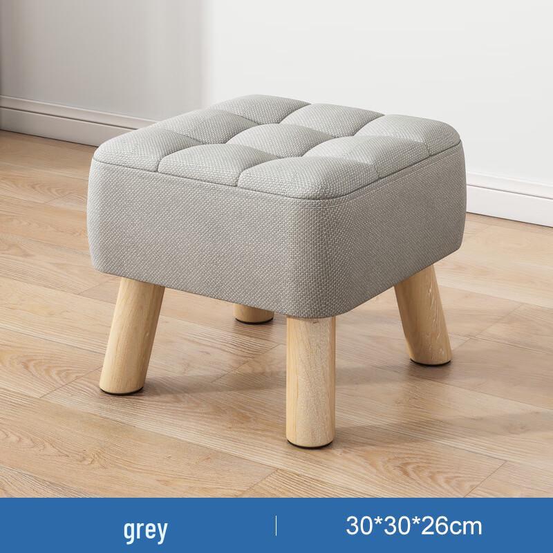 Chang Baosen Solid Wood Fabric Stool