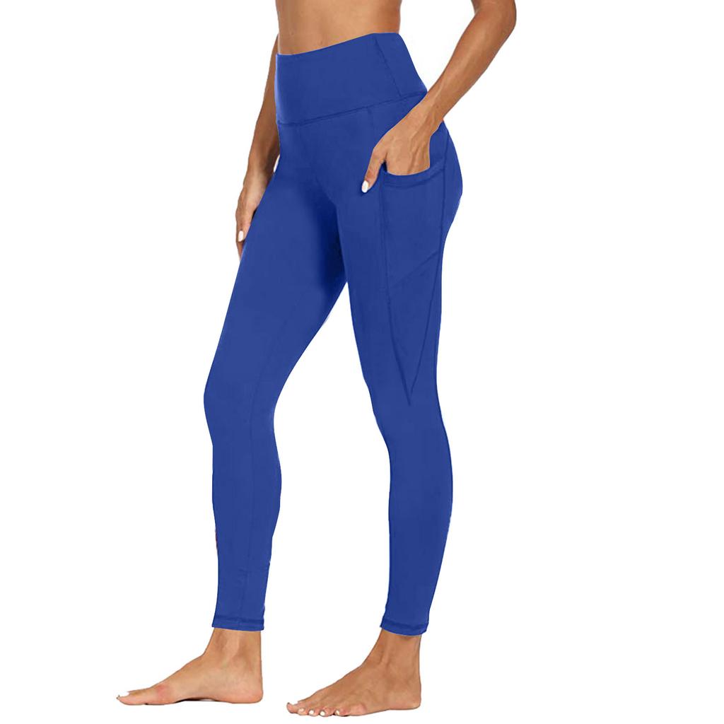 Damen Yogahose Mit Taschen Hoher Bund Fitness Leggings Trainingsstrumpfhose