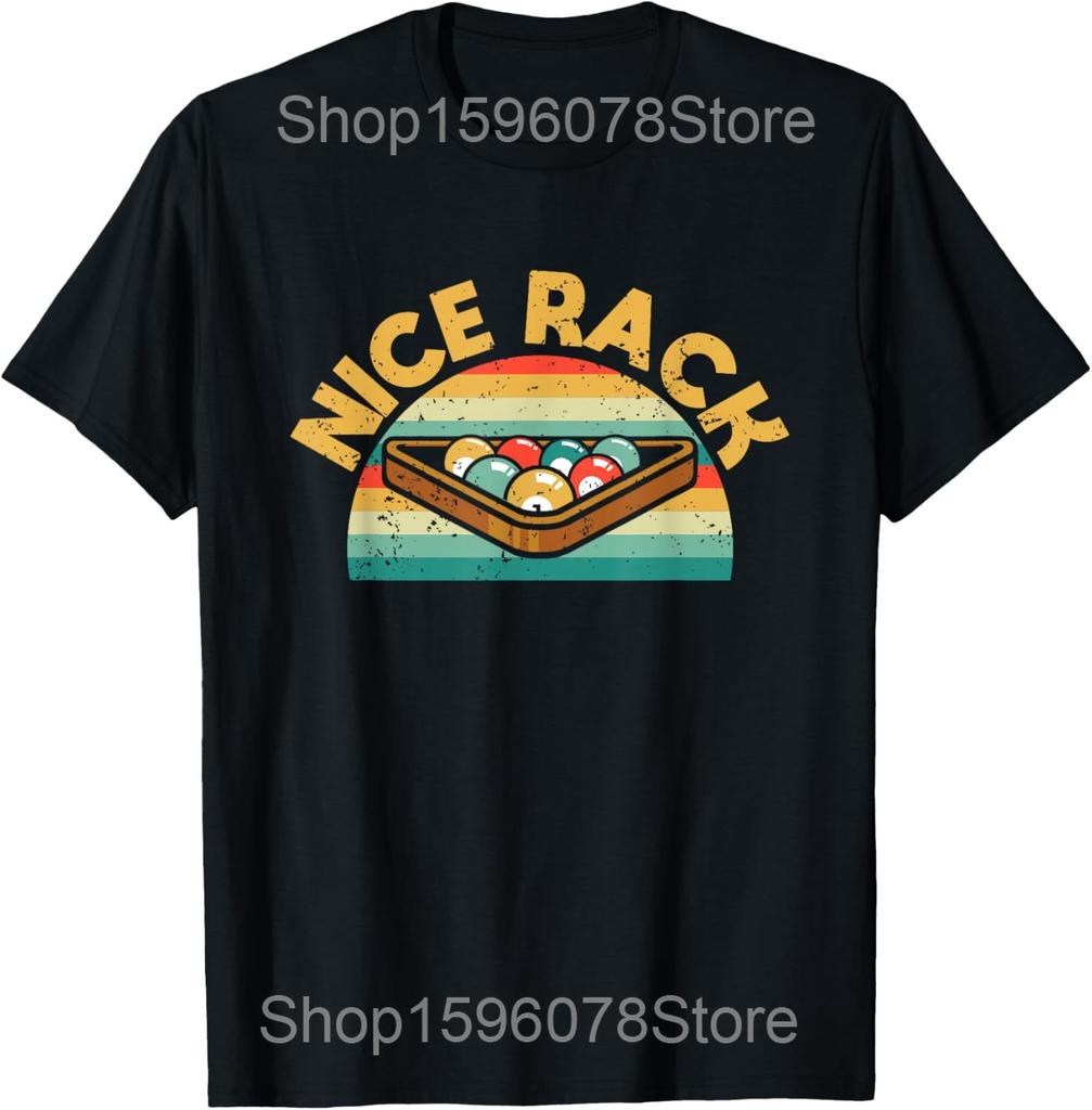 Funny Billiards Player Vintage Pool Balls Sports Lover T Shirts Humor Streetwear Tee Shirt Short Sleeve Unisex Loose Clothing