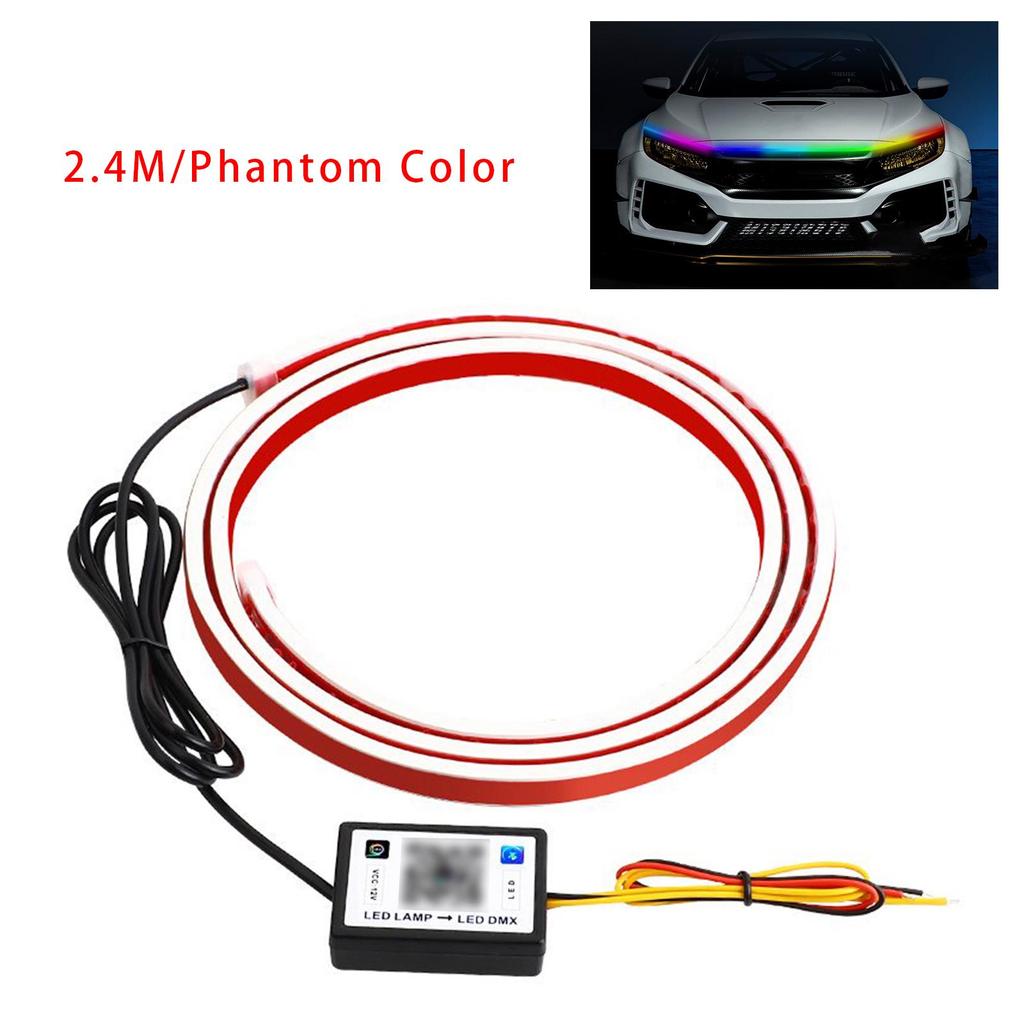 Car Hood LED Daytime Running Light Strip Flexible Dynamic Scan Start Up