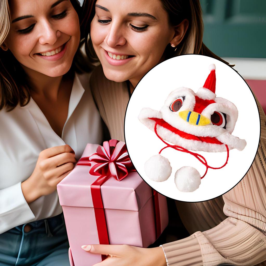 Cute Dance Lion Dog Headwear Dog Costume Accessory New Year Pet Costume Hat