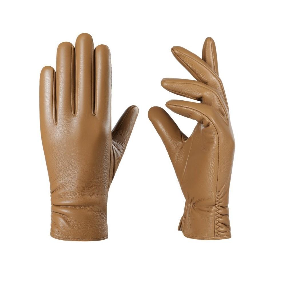 

Жіночі рукавички з ПУ шкіри Вітрозахисні Зимові Теплі Рукавички Рукавички з п ятьма пальцями Водіння Активність хакі