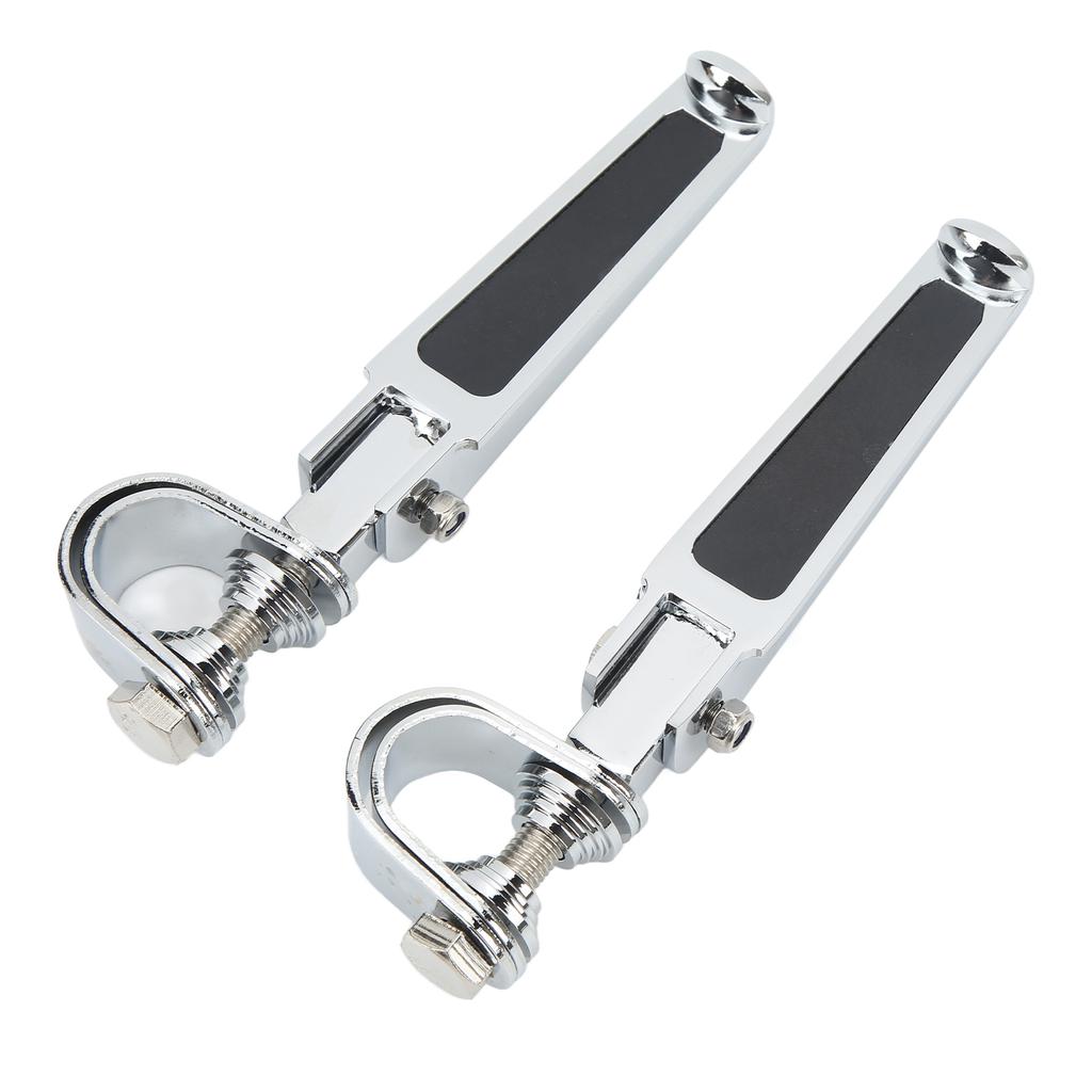 Pair Clevis Foot Pedals U Clamp Footrests Universal for Motorcycle Street Bike with 1in ‑ 1‑1 4in Highway Engine Crash