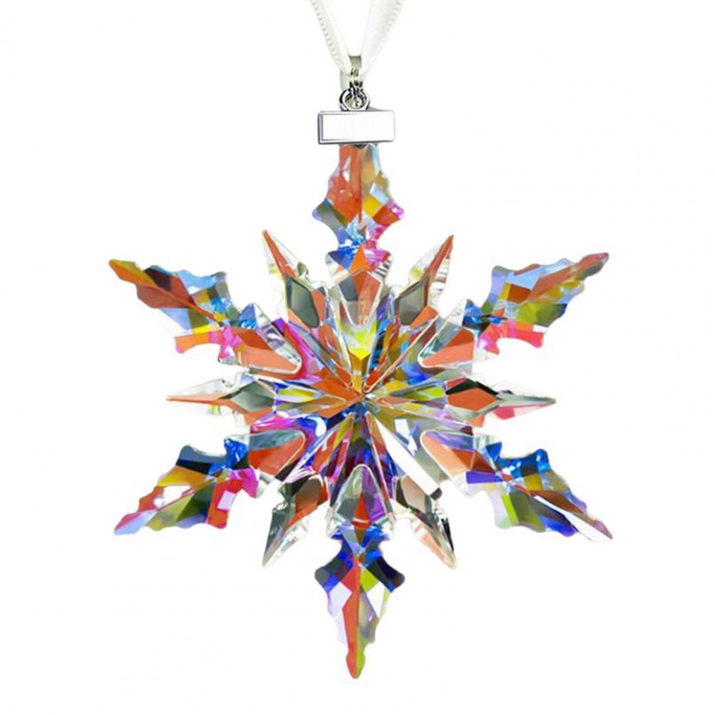 

Christmas Snowflake Decorations Elegant Snowflake Ornaments for Winter Wonderland Decor Sparkly Faceted Tree Decorations Holiday разноцветный