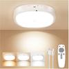 10000mAh Rechargeable Motion Sensor Ceiling Light with Remote | Cordless Ceiling Light, 550LM Motion Sensor Light Indoor with 3 Color for Closets,