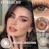 FUNSACHY 1 Pair Natural Brown Contact Lenses for Eyes Beautiful Pupils for Makeup Cosmetics Brown Color Lenses Gray Softlens
