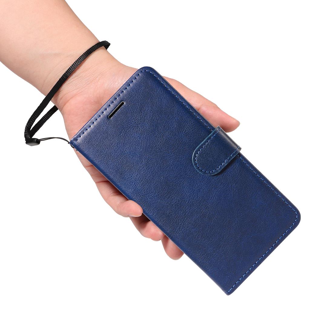 For Realme 14 Pro 5G Leather Wallet Case with Strap Solid Color Phone Stand Cover