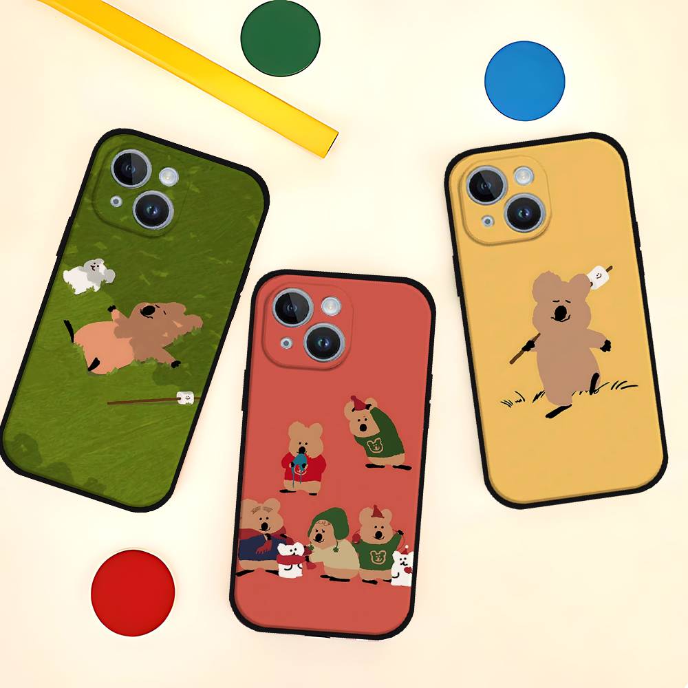 Cute Bear Black Phone Case That Fits For IPhone 17,16,15,11,13,14 Pro Max,Plus,X,Xr,Xs Max,13Mini