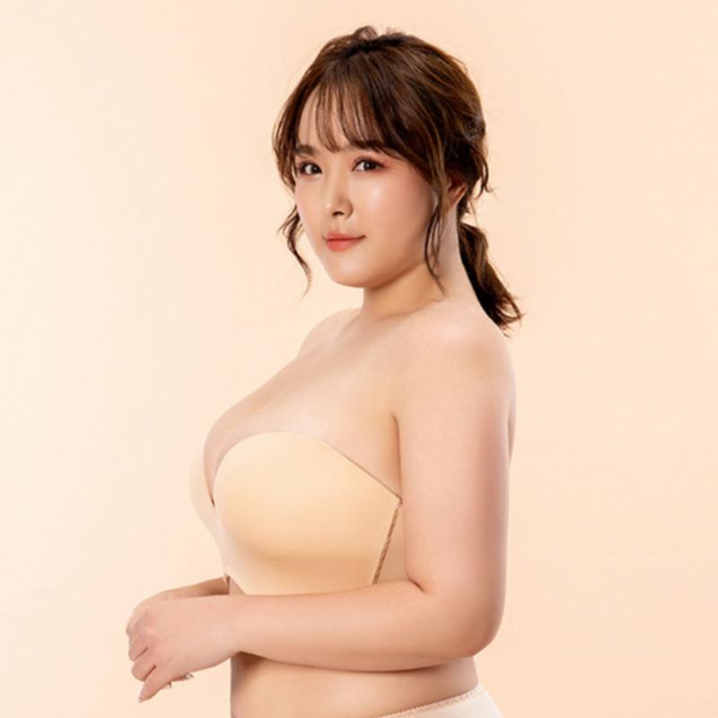 Stroppeløs Plus Size Push-up BH D-cup Sexy Tube Top Usynlig BH