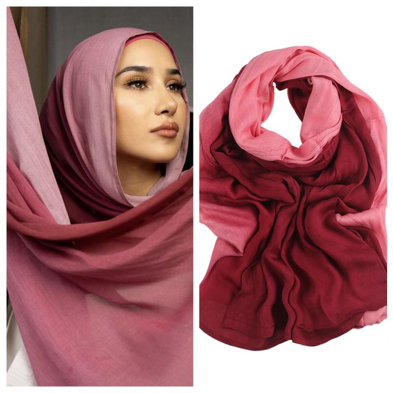 Soft Modal Cotton Scarf Wrap Shawl Women Lightweight Breathable Gradient Print All Season